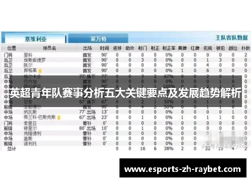 英超青年队赛事分析五大关键要点及发展趋势解析